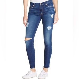 7FAM "THE MID-RISE SKINNY ANKLE" b(air) Destroyed Jeans In "DUCHESS"